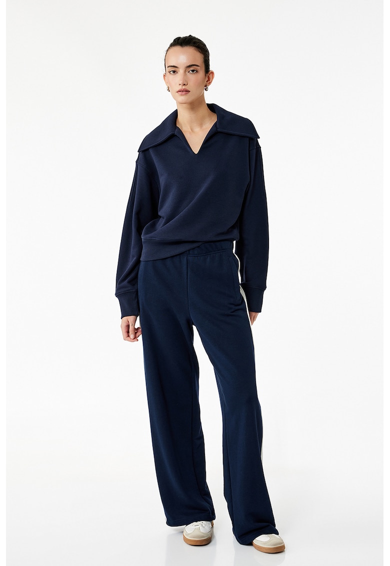 Bluza de trening din amestec de bumbac cu decolteu in V