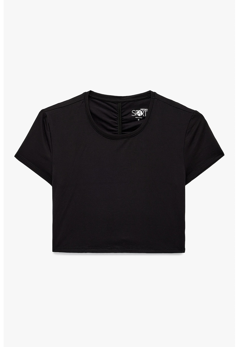 Tricou crop cu drapaje pe spate