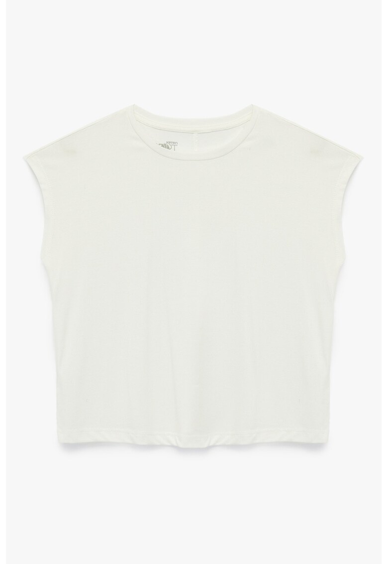 Tricou uni din amestec de modal - Alb fildes