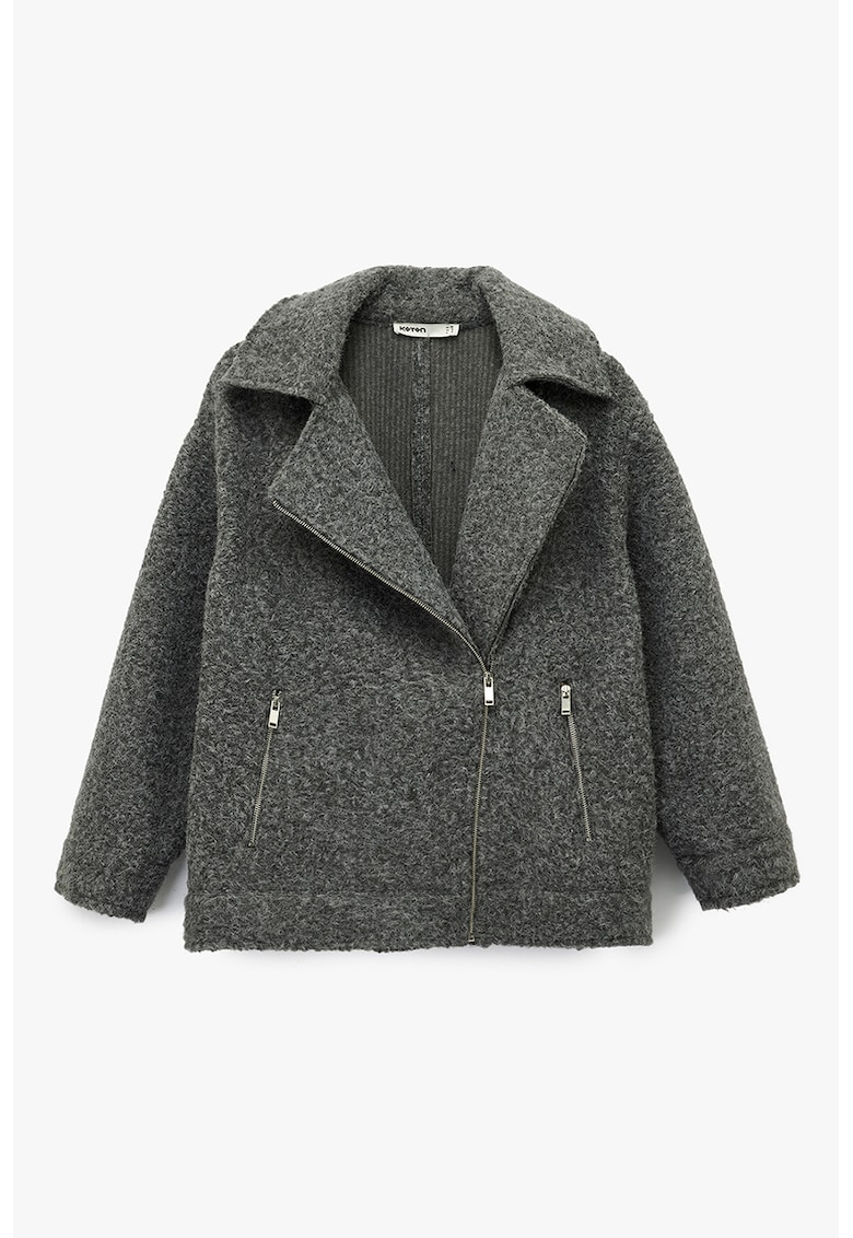 Palton regular fit cu fermoar