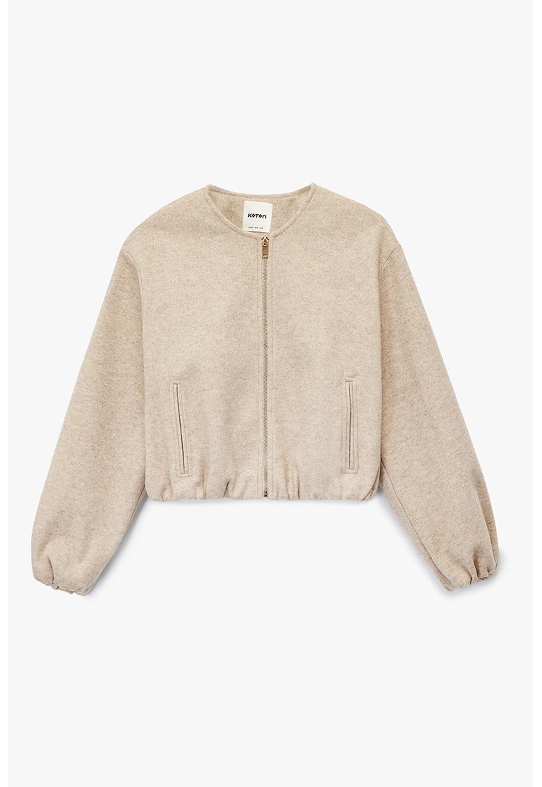 Jacheta crop cu terminatii elastice