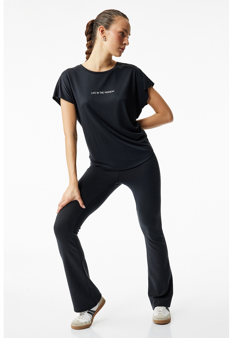 Colanti bootcut cu talie inalta