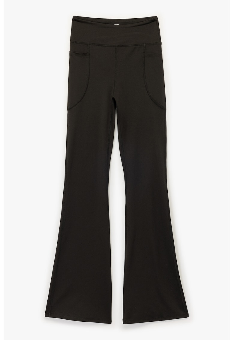 Colanti slim fit cu terminatie evazata - Negru