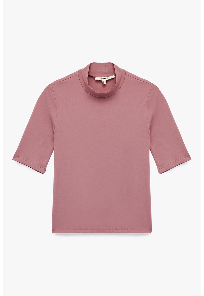 Tricou uni cu guler scurt