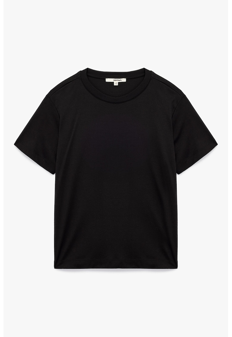 Tricou uni din amestec de modal - Negru