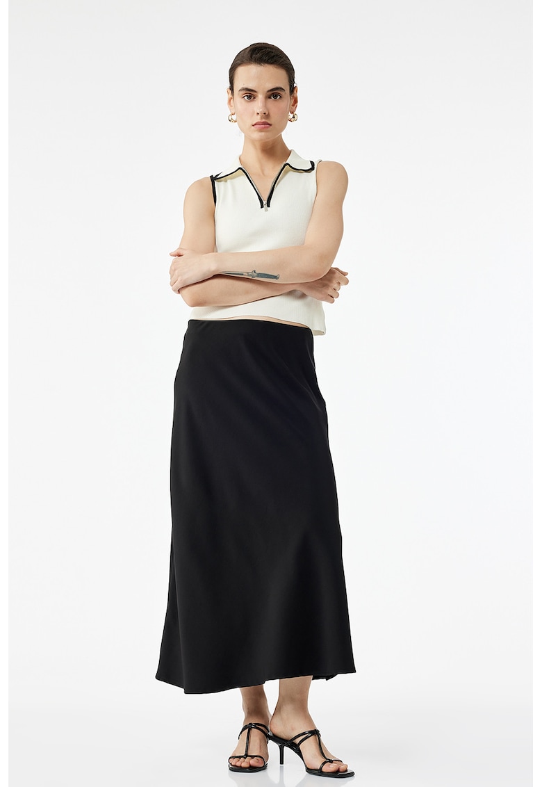 Fusta lunga cu aspect de satin