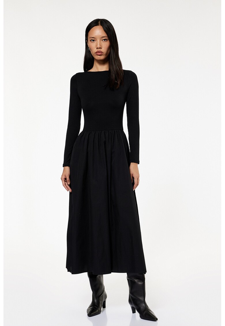 Rochie midi evazata - Negru