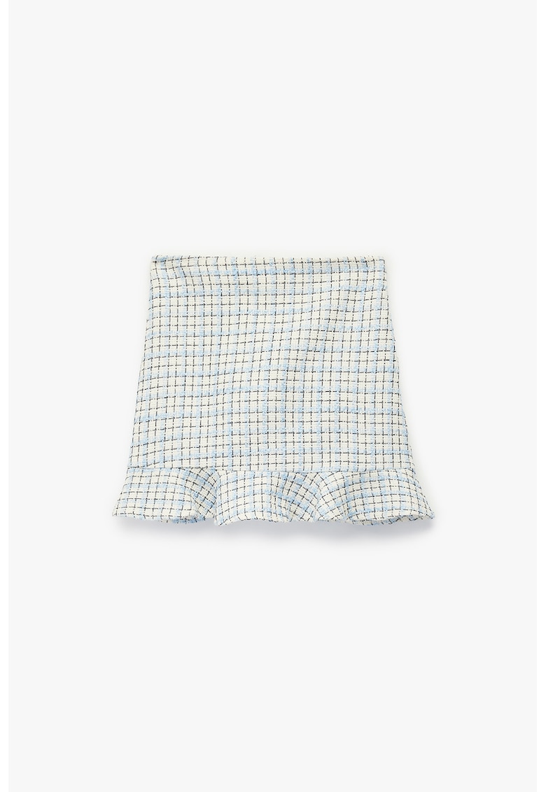 Fusta in carouri cu terminatie cu volane