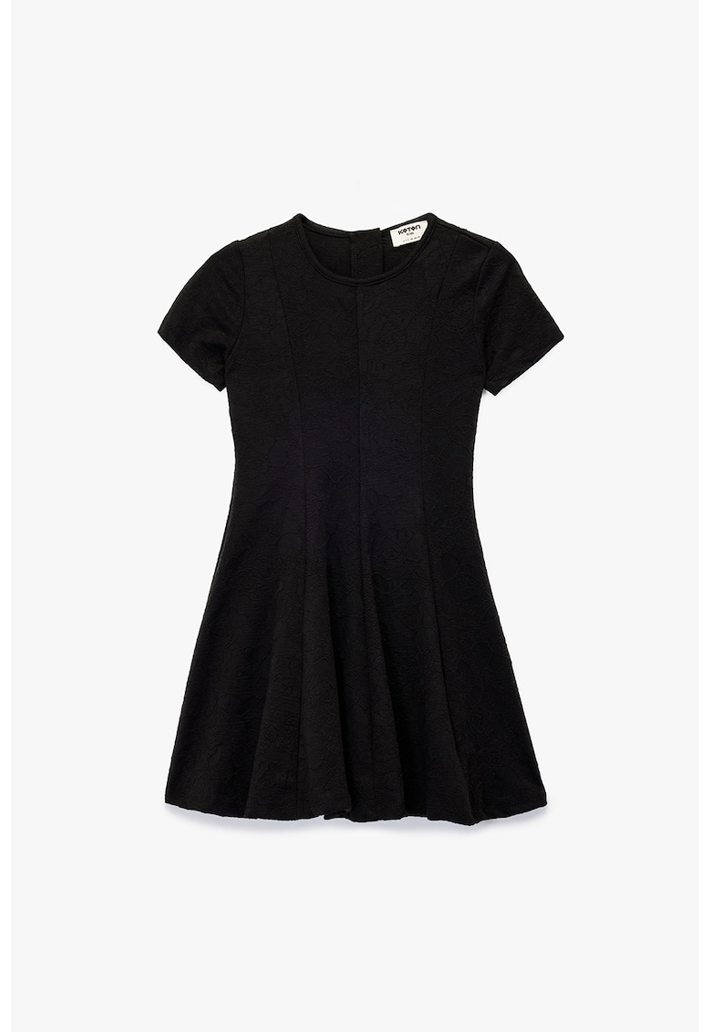 Rochie evazata cu maneci scurte - Negru