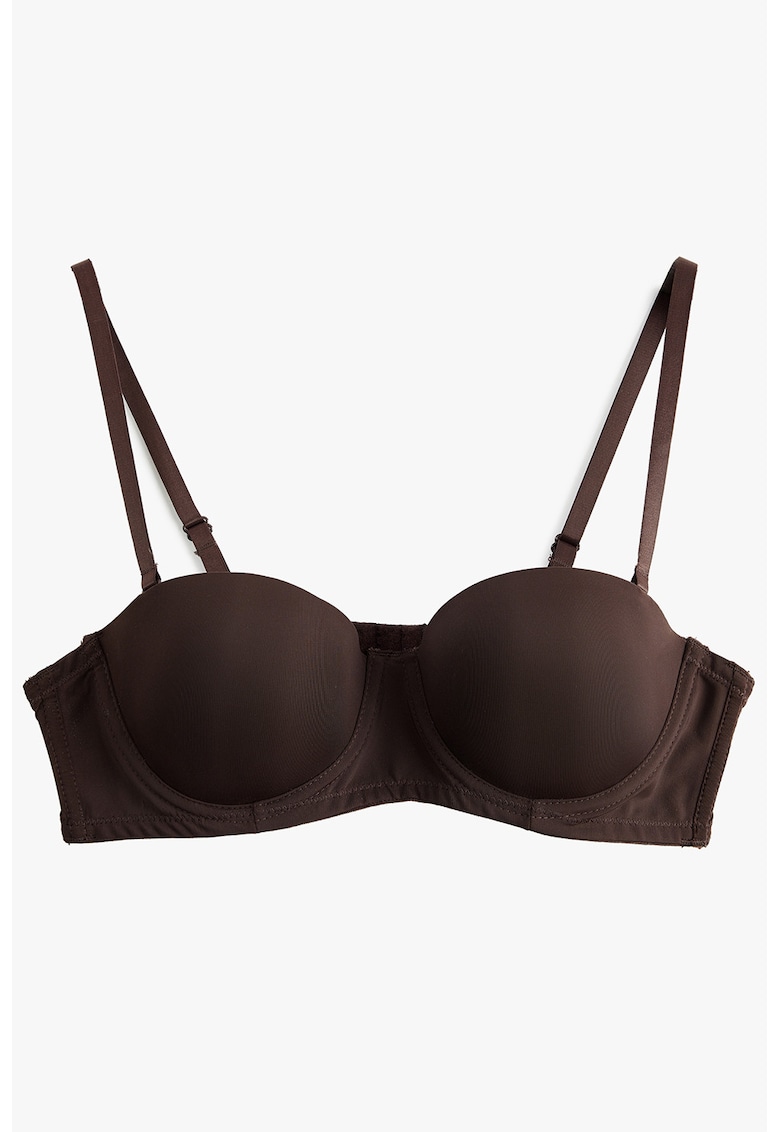 Sutien balconette cu burete - Maro inchis