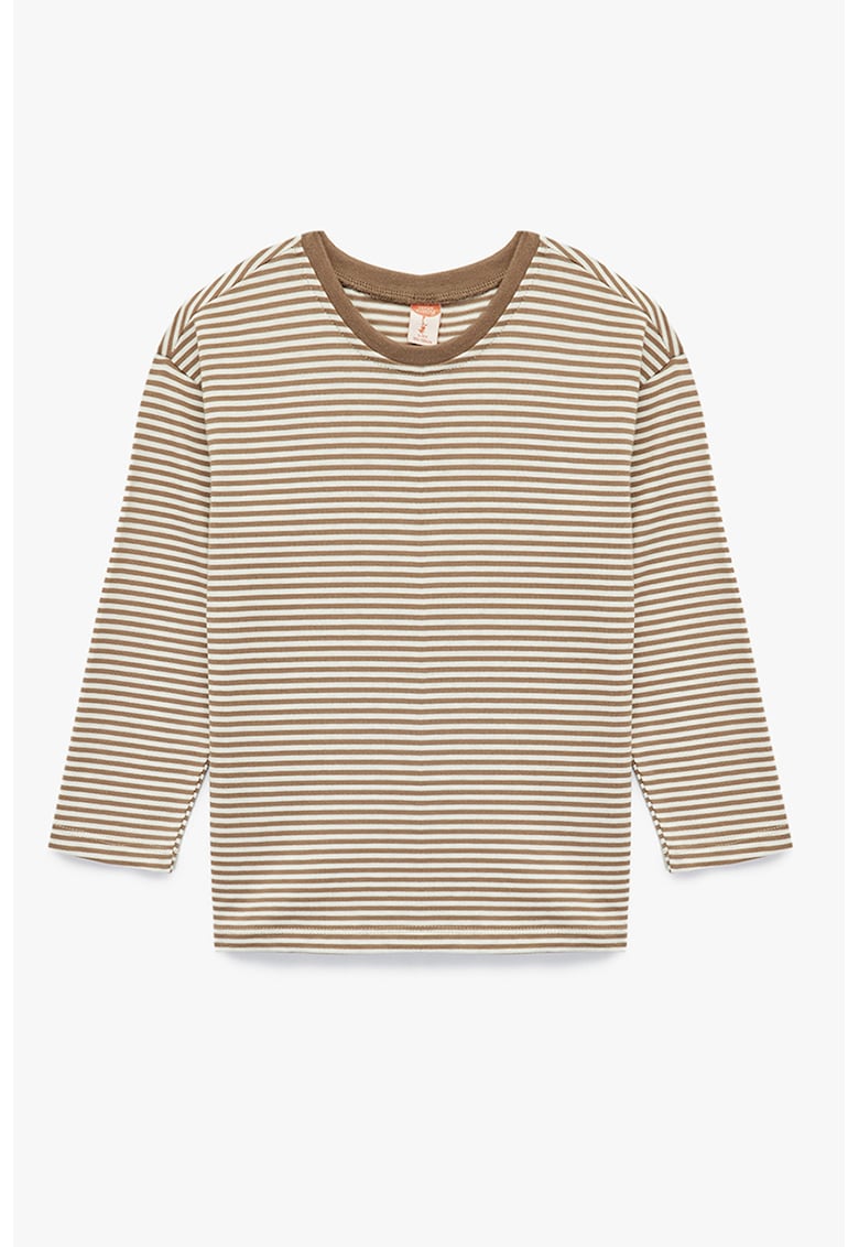 Bluza cu dungi si decolteu la baza gatului