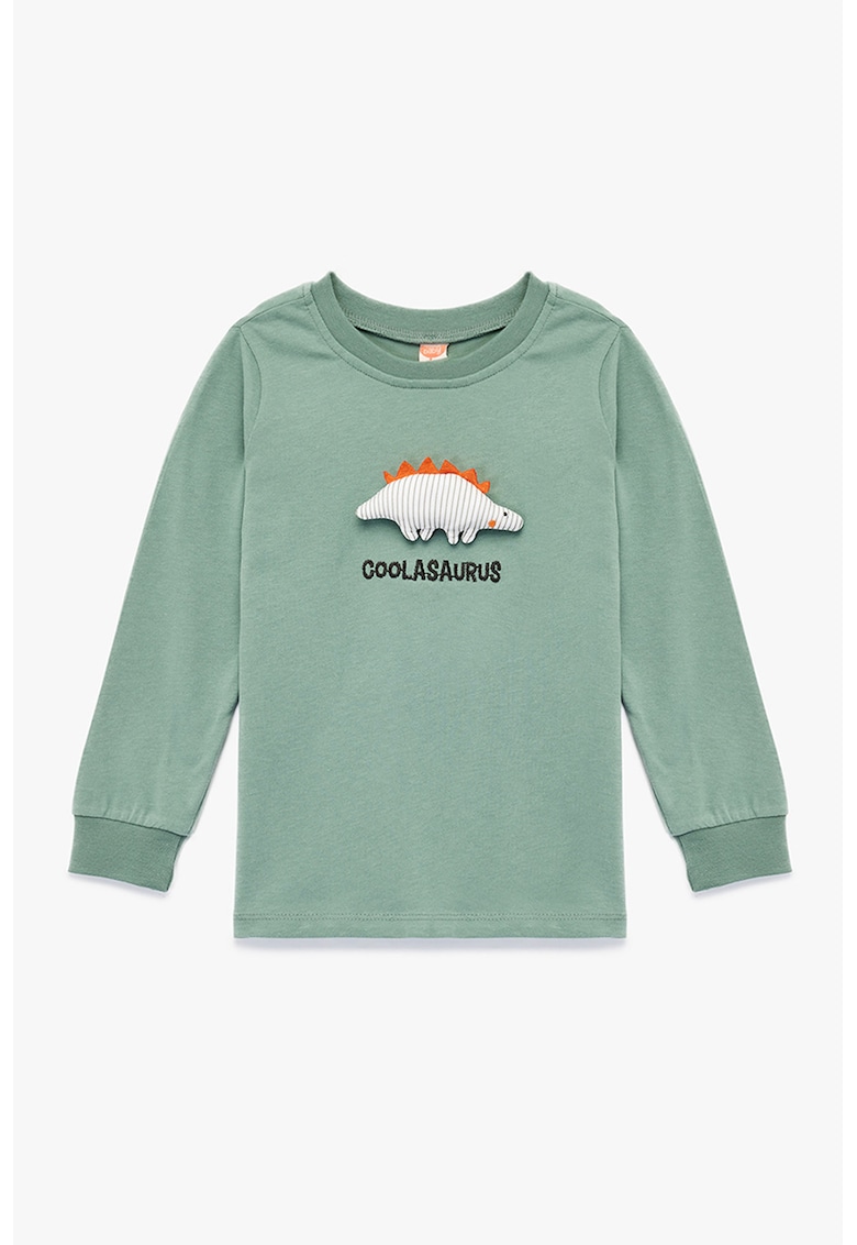 Bluza de bumbac cu aplicatie decorativa