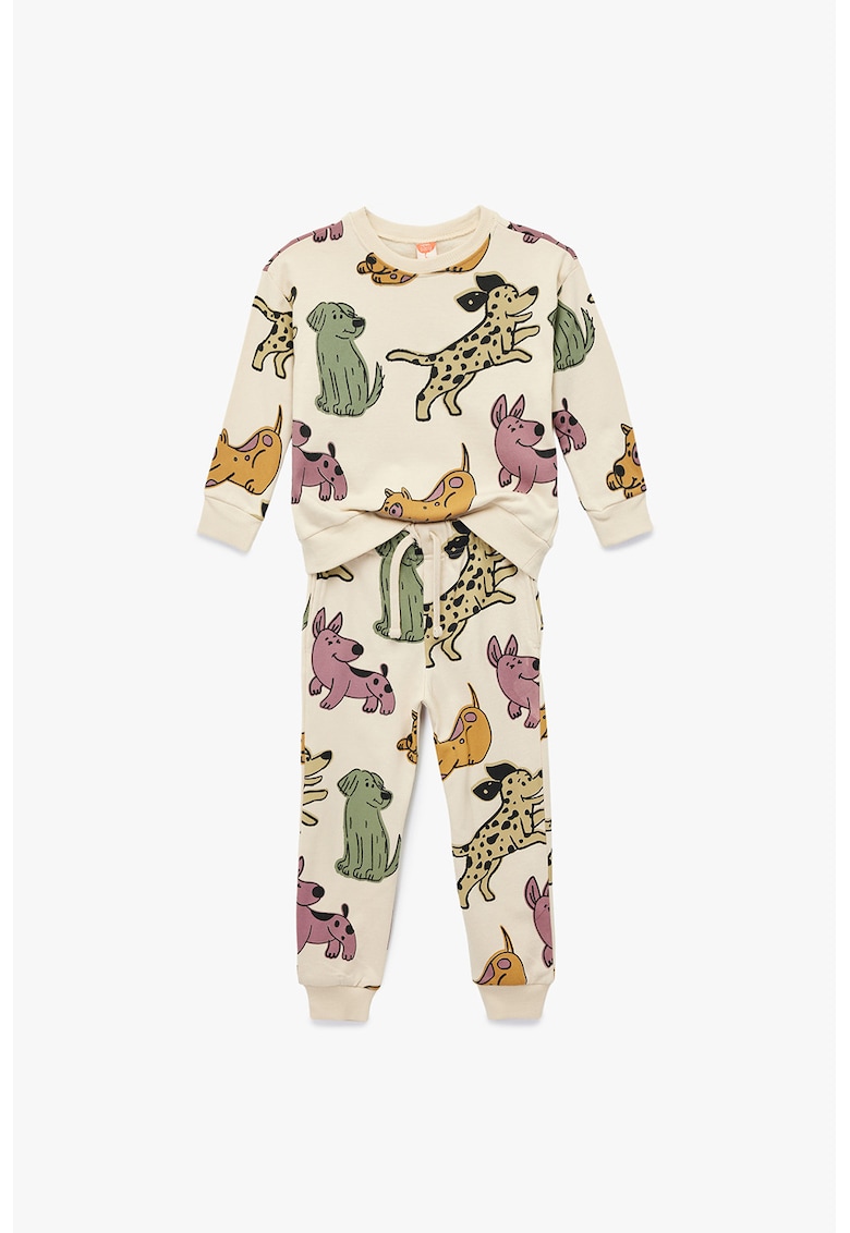 Set de bluza cu model cu animale si pantaloni de trening - 2 piese