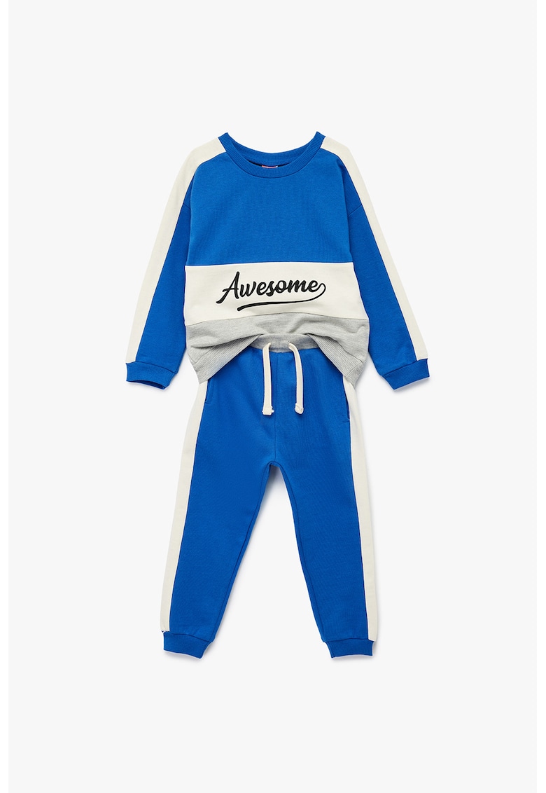 Trening din bumbac cu design colorblock