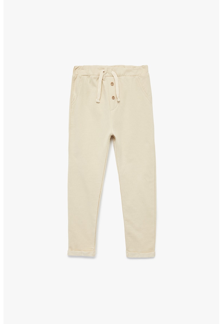 Pantaloni tricotati din bumbac - Bej