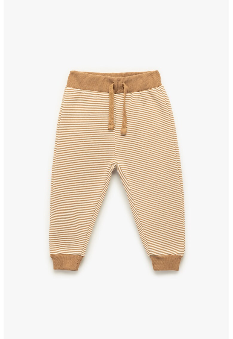 Pantaloni din amestec de bumbac cu dungi