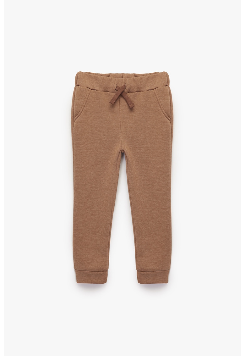 Pantaloni de trening din amestec de bumbac - Maro camel