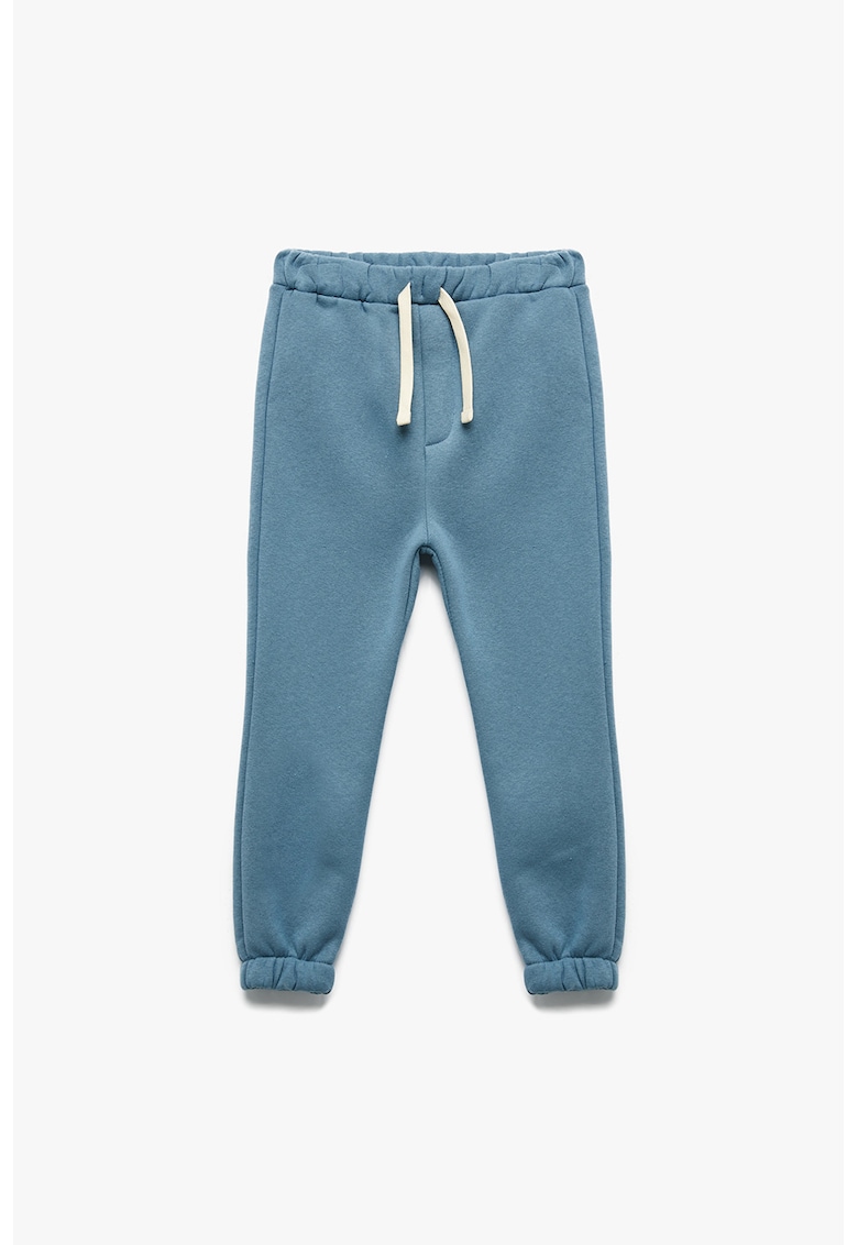 Pantaloni de trening din amestec de bumbac cu model uni