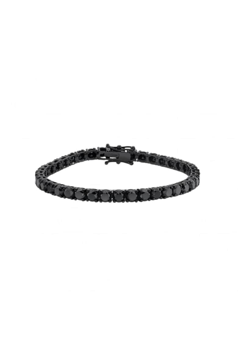 Bratara Tennis Argint - 4mm - pentru barbati - - Negru oxid