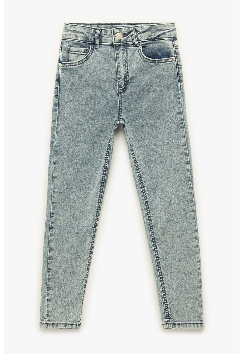 Blugi skinny cu talie medie - Albastru prafuit