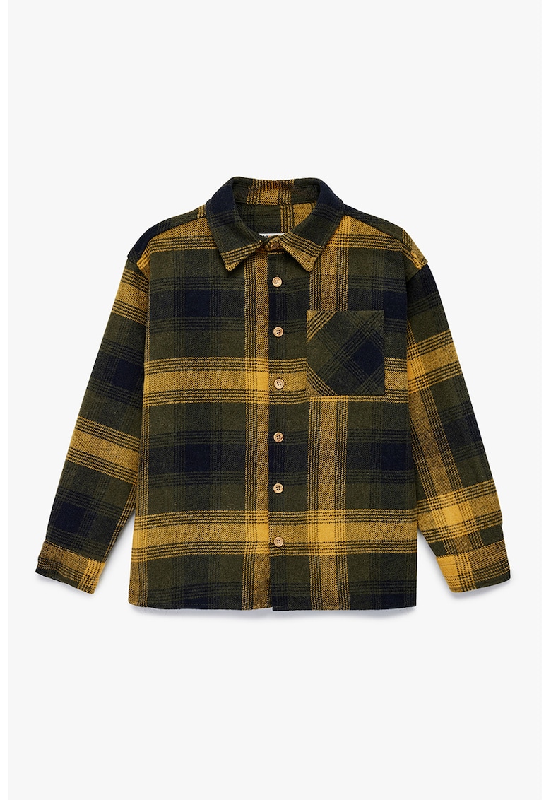 Camasa din amestec de lana cu model in carouri