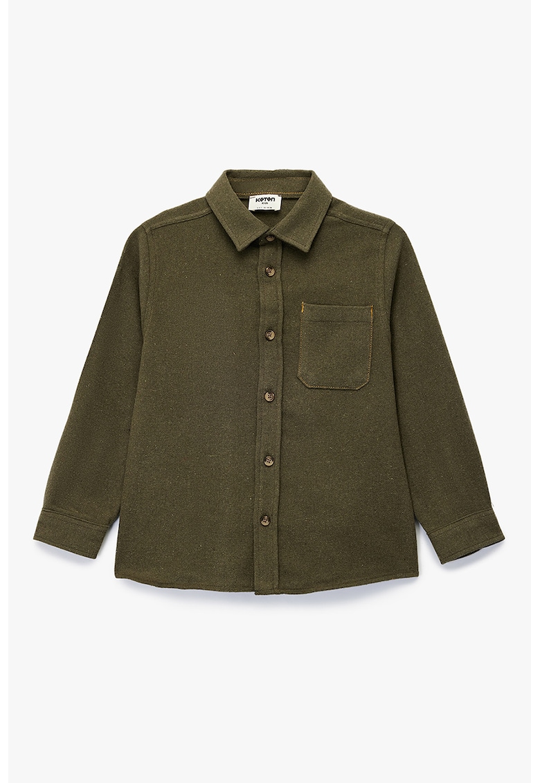 Camasa uni cu buzunar pe piept - Verde masliniu