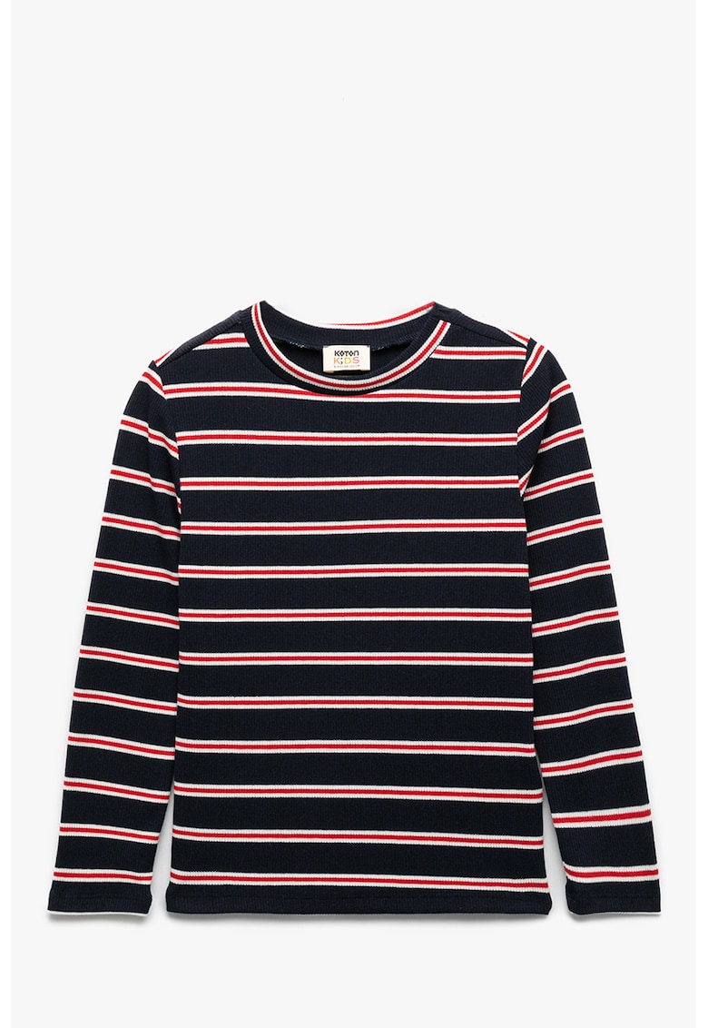 Bluza cu decolteu rotund si model in dungi