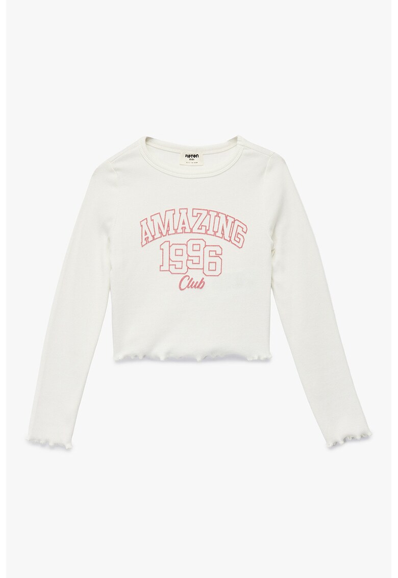 Blua crop cu imprimeu text