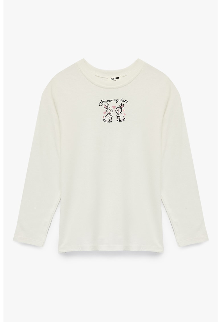 Bluza cu imprimeu grafic - Alb fildes