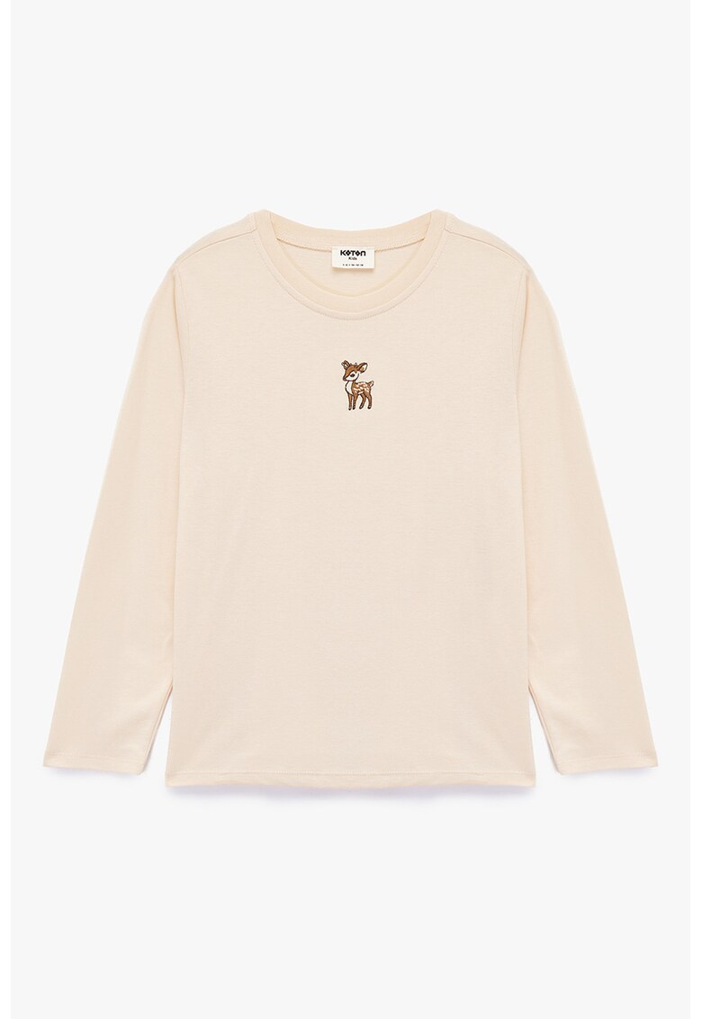 Bluza cu detaliu brodat - Piersica