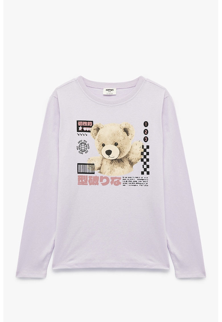 Bluza cu imprimeu foto - Negru/Maro/Lila