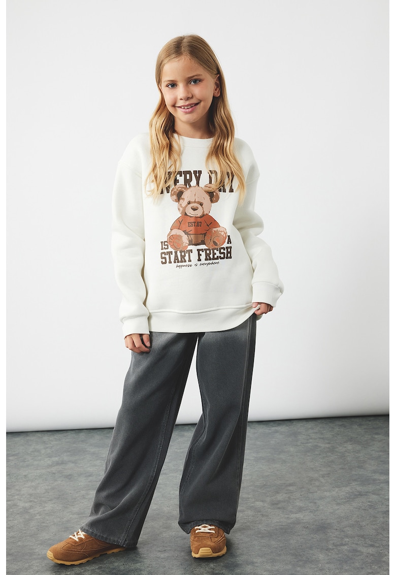 Blugi cu croiala ampla si model in degrade Blugi cu croiala ampla si model in degrade