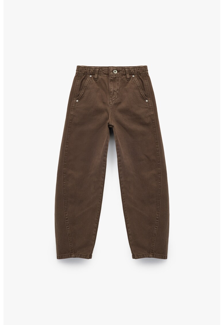Blugi drepti cu talie medie - Maro inchis