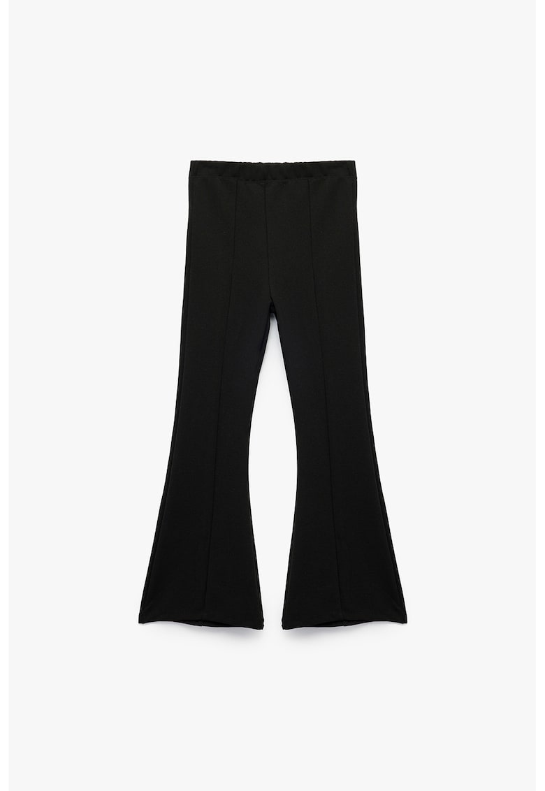 Pantaloni uni evazati - Negru