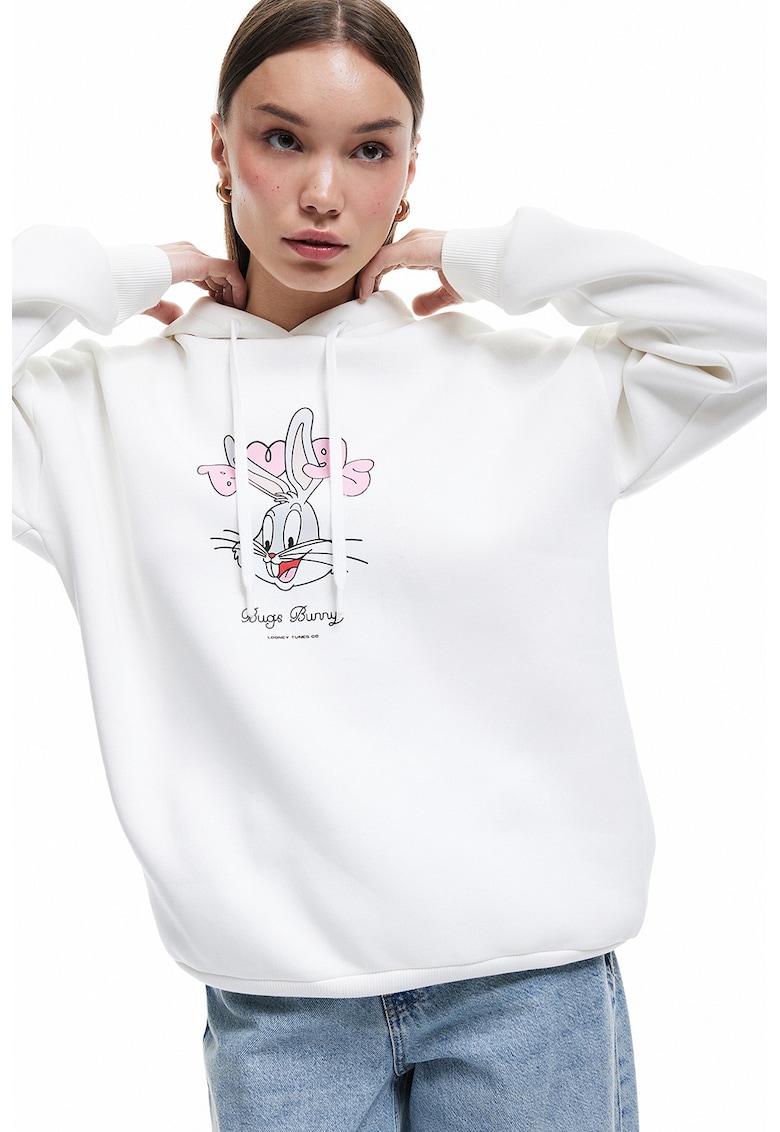Hanorac lejer cu imprimeu Bugs Bunny