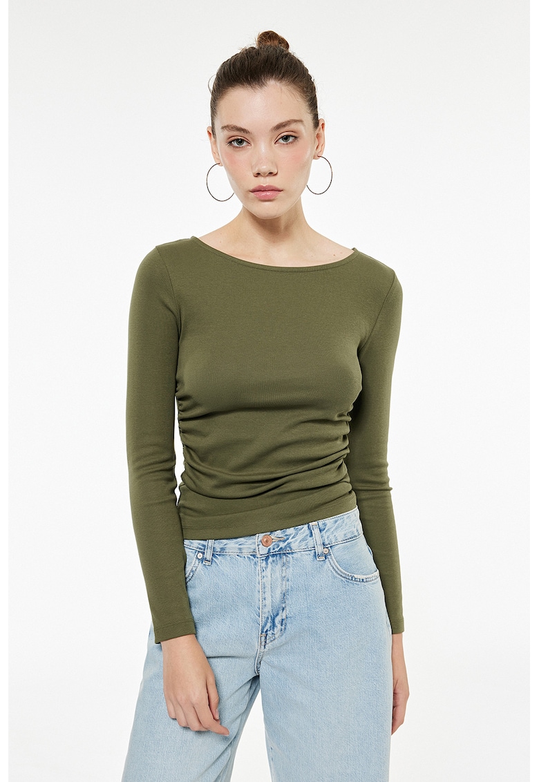 Bluza slim-fit cu fronseuri