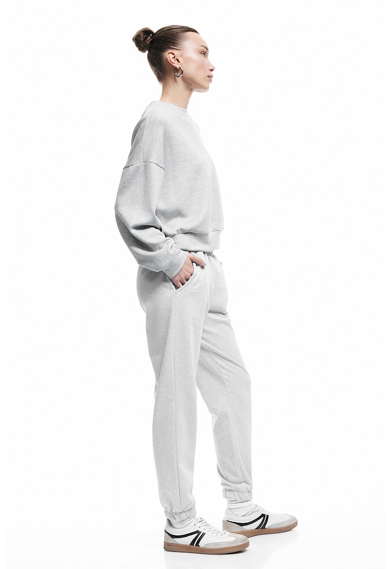 Pantaloni de trening din amestec de bumbac cu talie elastica Pantaloni de trening din amestec de bumbac cu talie elastica