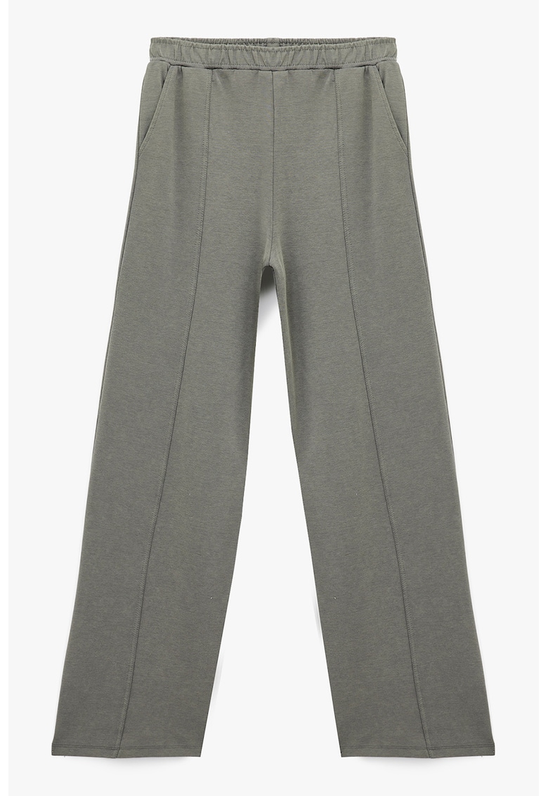 Pantaloni cu talie elastica si croiala ampla