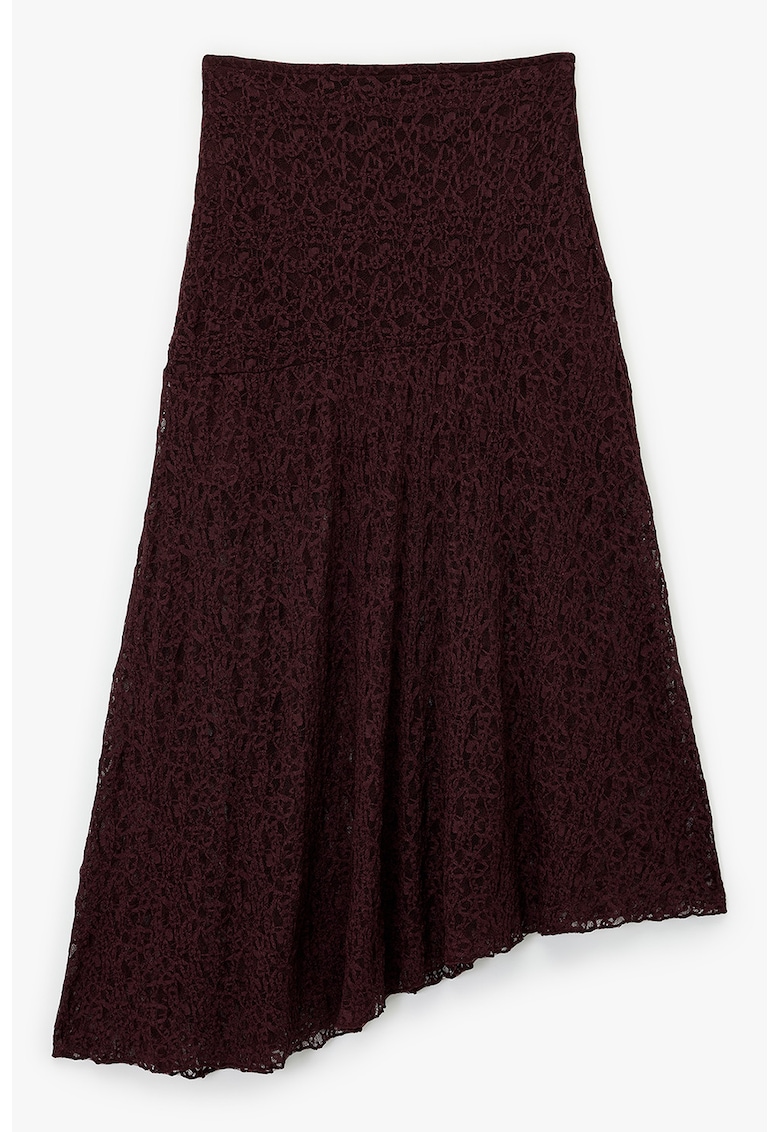 Fusta din dantela cu terminatie asimetrica