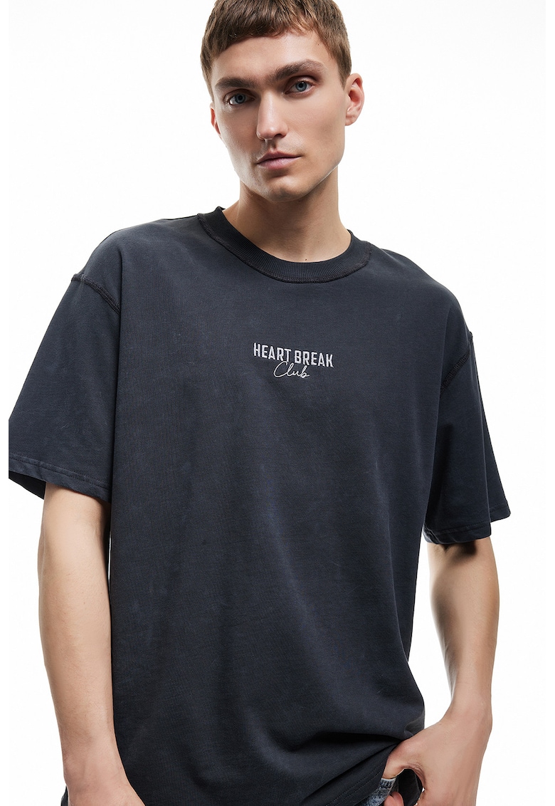 Tricou lejer din bumbac cu design text