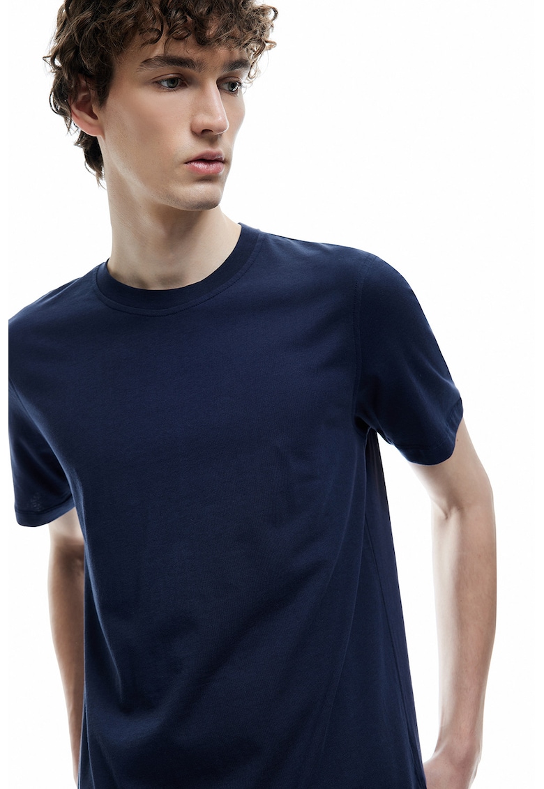 Tricou slim fit de bumbac - Albastru ultramarin