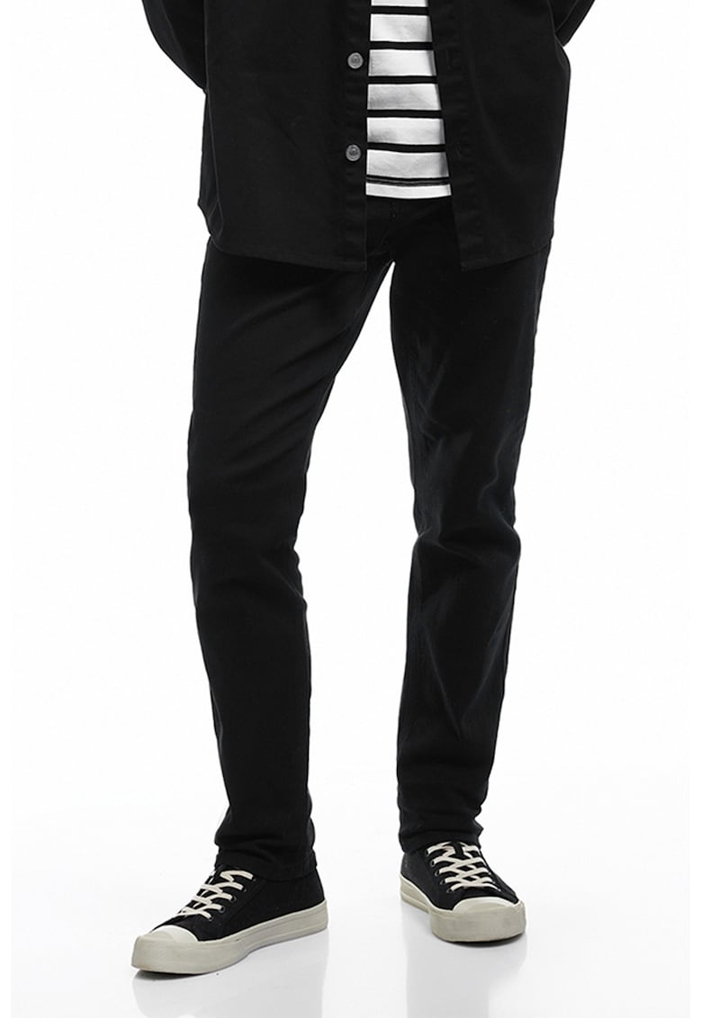 Blugi slim fit cu talie medie - Negru