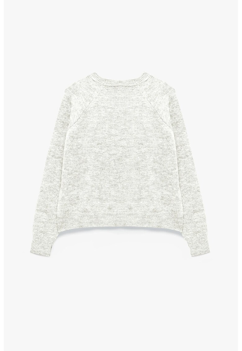 Pulover cu maneci raglan - Gri deschis