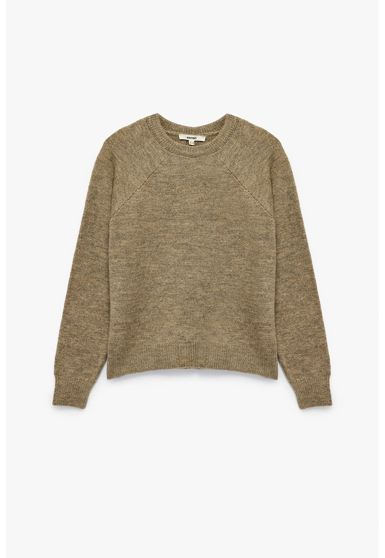 Pulover cu maneci raglan - Maro taupe