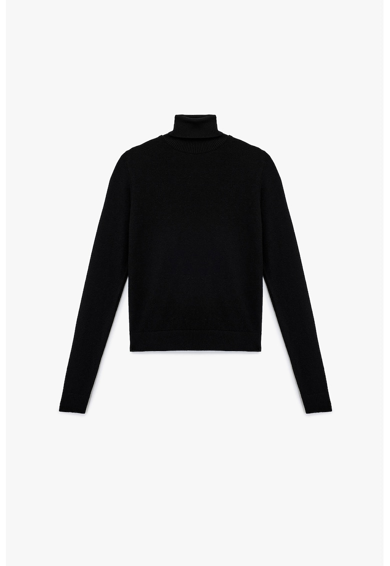 Pulover uni cu guler inalt