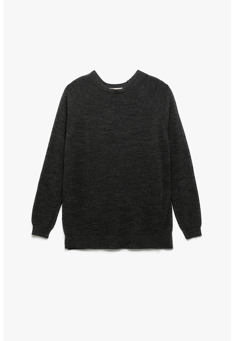 Pulover uni cu decolteu rotund - Negru stins