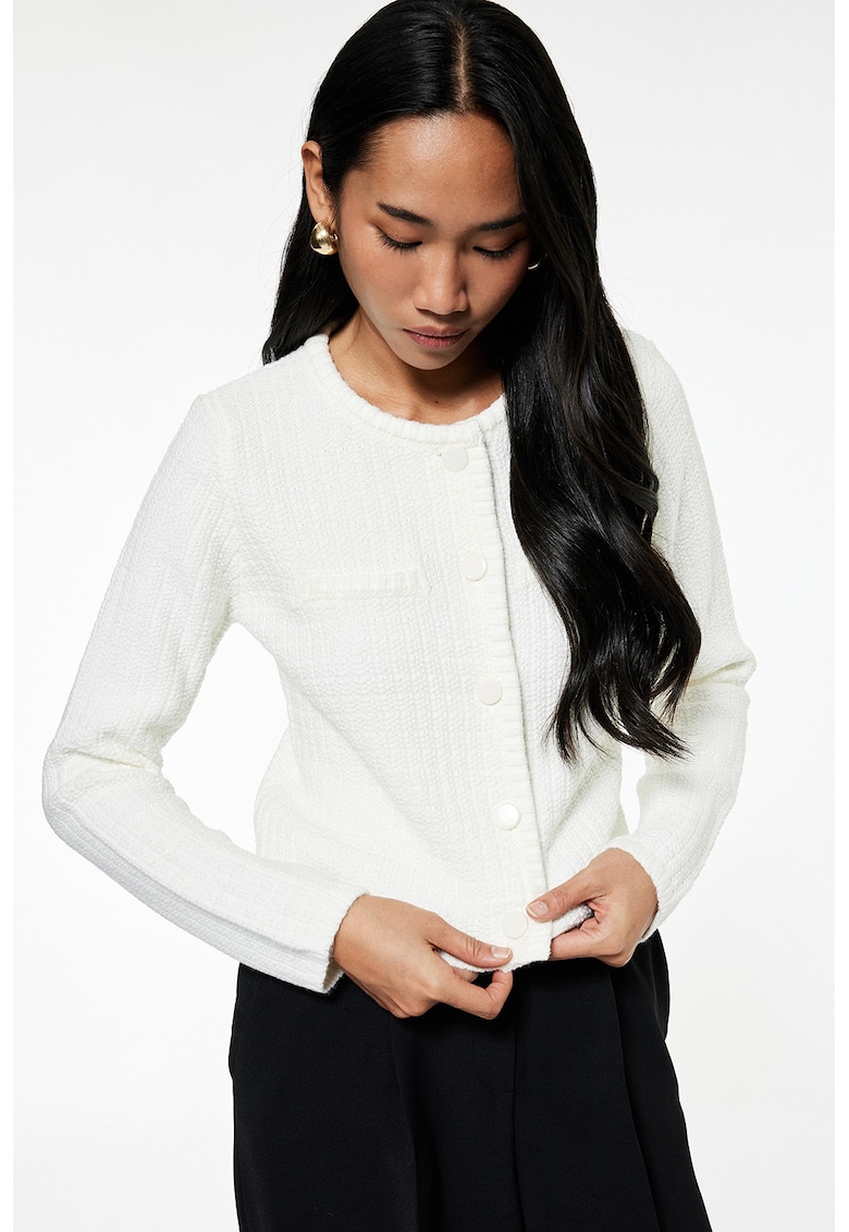 Sacou din tuid cu decolteu rotund