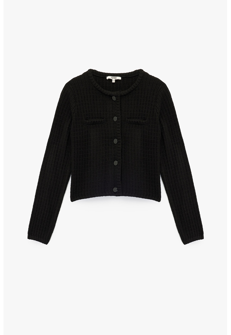 Sacou din tuid cu decolteu rotund