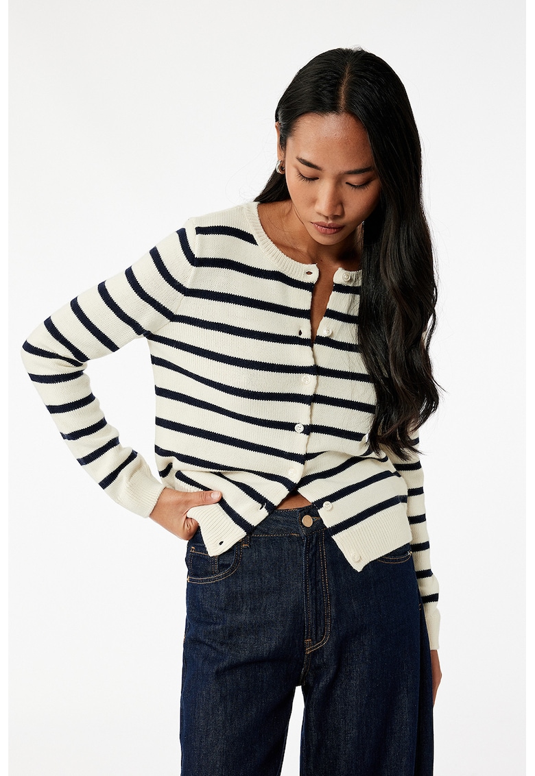 Pulover slim fit cu dungi