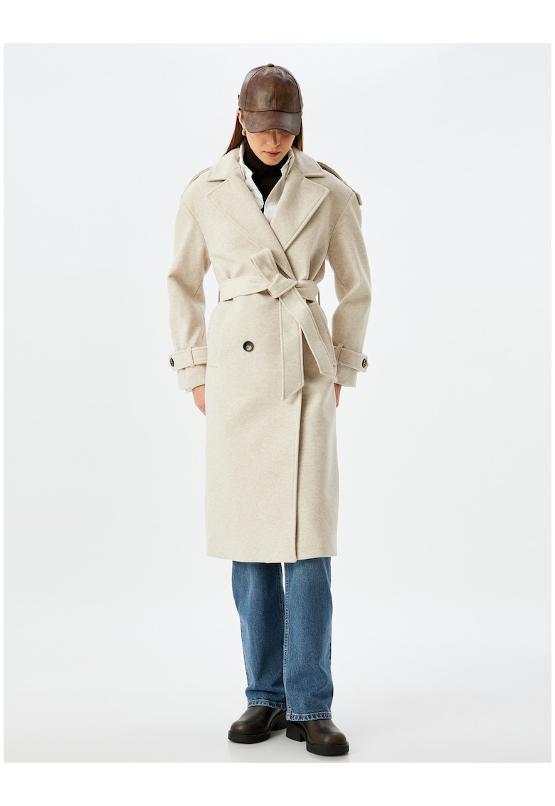 Palton lung cu doua randuri de nasturi